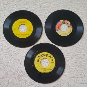 Vintage Lot of 3 Children's Vinyl 45 RPM Records
